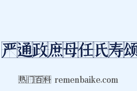 严通政庶母任氏寿颂是什么意思的图片